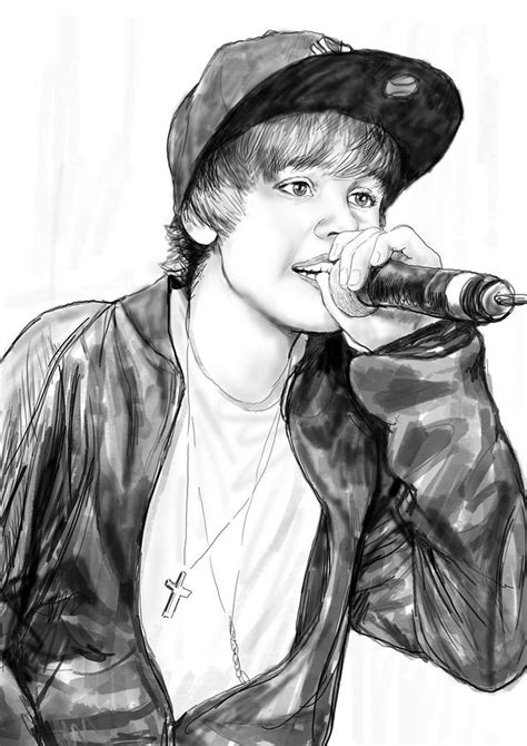 Justin Bieber Art Drawing Sketch Portrait Drawing By Kim Wang Fine