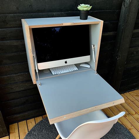 Office Desk 21.5 Monitor Desk Folding Desk Space Saving Desk | Etsy in 2021 | Space saving desk 