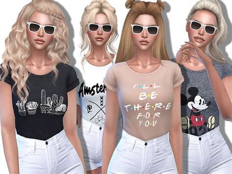 The Sims 4 Cute Summer T Shirts Sims 4 Cc Kids Clothing Sims 4