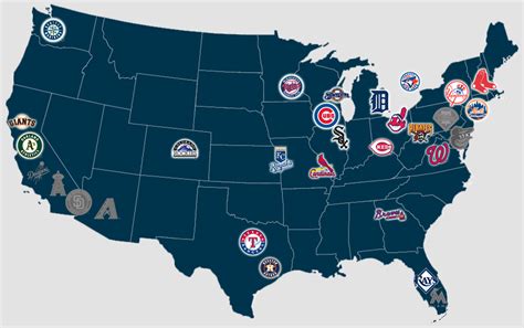 Ballparks Of America Map Baseball United States Map