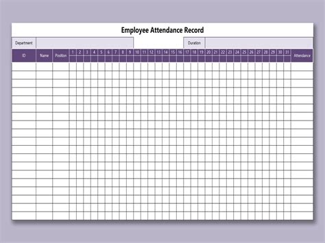 Employee Attendance Sheet Template Calendar Calendar Printables Free