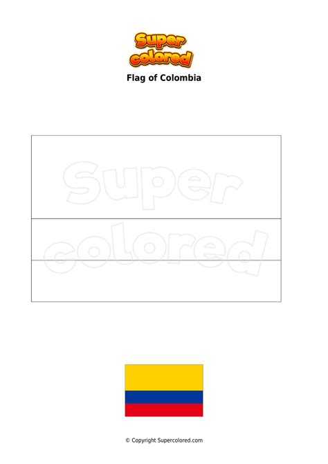 Coloring Page Flag Of Colombia
