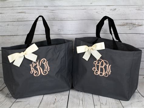 5 Personalized Bridesmaid T Tote Bags Monogrammed Tote
