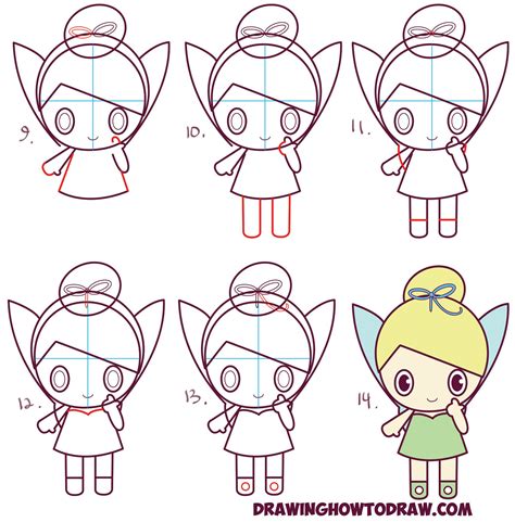 How To Draw Chibi Tinkerbell The Disney Fairy In Easy Step By Step