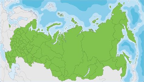 Kaart Van De Russische Federatie Met Federale Onderwerpen Premium Vector