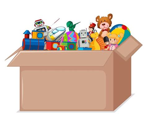 Toys In Cardboard Box 474877 Vector Art At Vecteezy