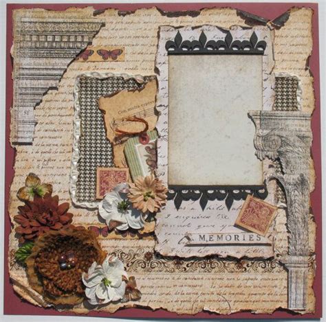 Premade Scrapbook Page 12 X 12 Vintage Architectural Layout