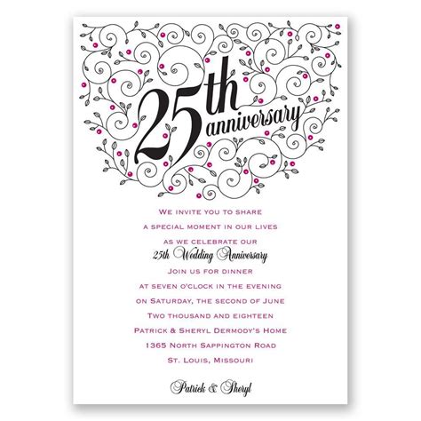 Looking For A 25th Wedding Anniversary Invitation This Char 25th