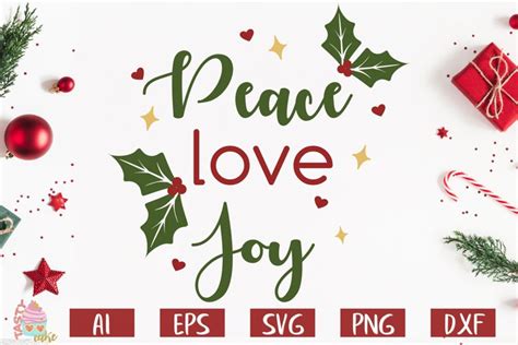 Peace Love Joy Christmas Cut File