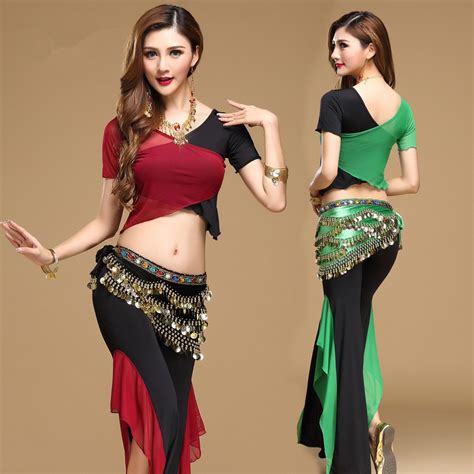 Quality Belly Dance Costume Set Bellydance Pratice Clothing Indian Set Gauze Set Pants Color