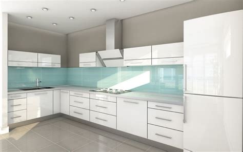 Contemporary Kitchen High Gloss Acrylic White Cabinets With Quartz
