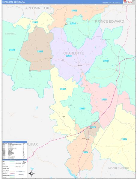 Charlotte County Va Zip Code Maps Color Cast