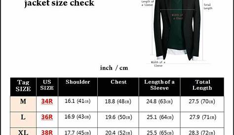 size chart for men's suit jacket - Google Search | Mens suit jacket