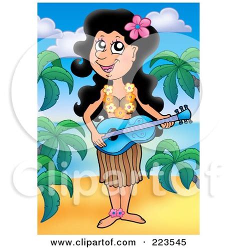 Royalty Free RF Hawaiian Women Clipart Illustrations Vector Graphics