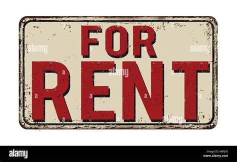 For Rent Vintage Rusty Metal Sign On A White Background Vector