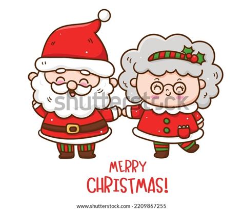 Cute Santa Mrs Claus Cartoon Character Stock Vector Royalty Free