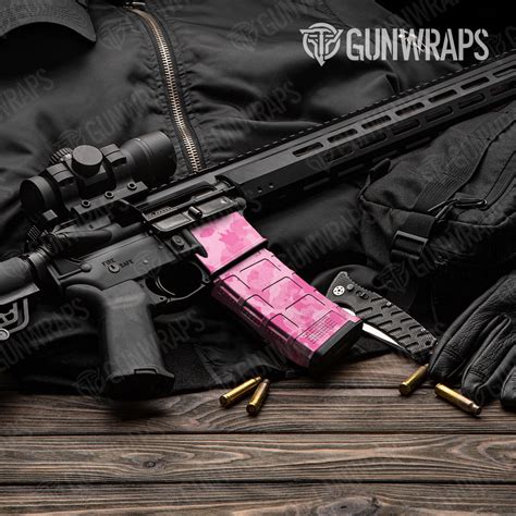 Cumulus Elite Pink Camo Gun Skin Vinyl Wrap For Ar 15 Mag And Mag Well