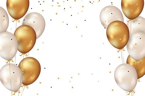 Confetti And Luxury Gold Balloon Pngs For Free Download