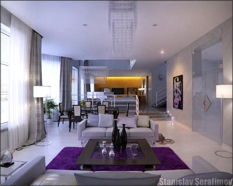 Purple And White Living Room Living Room Home Decorating Ideas