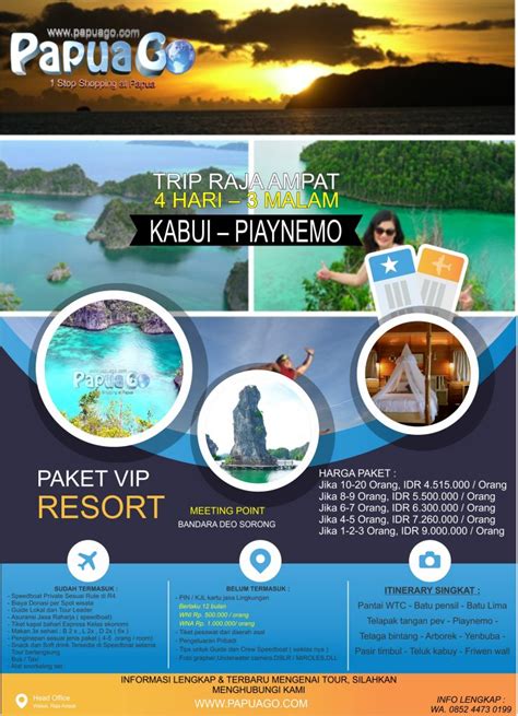 Trip Raja Ampat Paket Resort 4 Hari 3 Malam Kabui Piaynemo