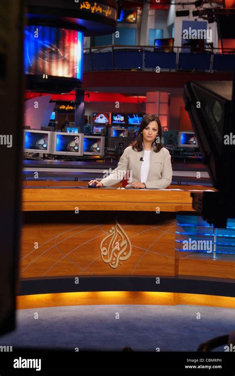 Al Jazeera Tv Arabic Channel News Anchor Ghada Oueiss Read A News