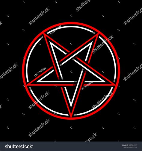 Pentagram Isolated Vector Occultism Symbol Star เวกเตอร์สต็อก ปลอดค่า