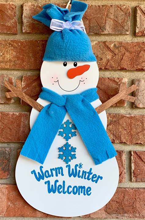 Winter Snowman Sign Decoration Personalized Etsy