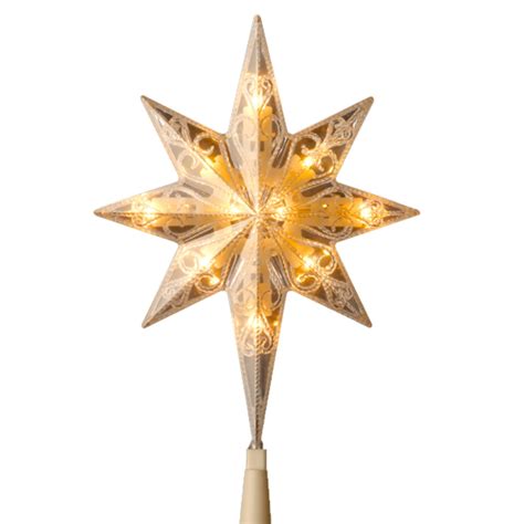 11 Dual Color Battery Operated Star Christmas Tree Topper Warm White