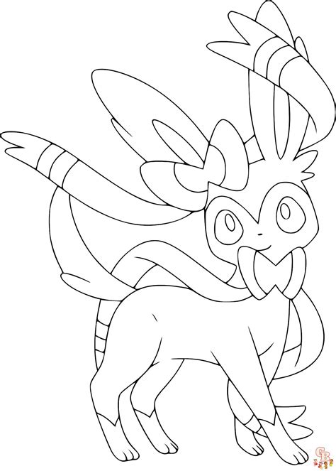 Pokemon Coloring Pages Eevee Evolutions Sylveon