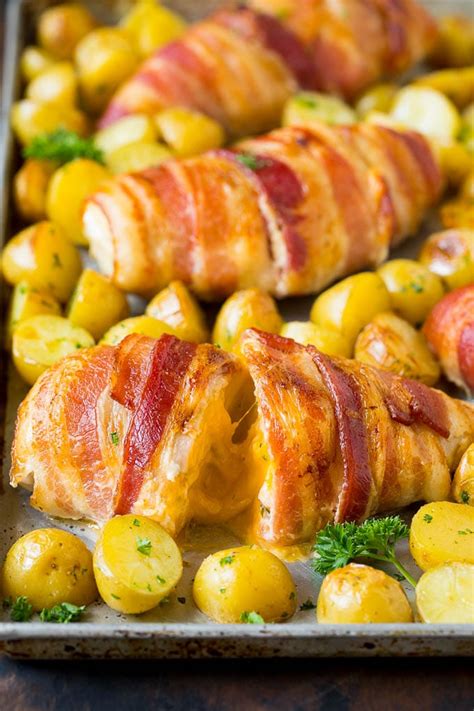 This sheet pan recipe doesn't disappoint in flavor with the barbecue chicken, crispy potatoes, and savory carrots. Recipe: Yummy Stuffed Chicken Breast - Easy Food Recipes Ideas