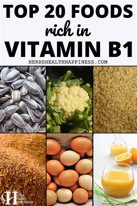 Top 20 Foods Rich In Vitamin B1 Herbs Health And Happiness