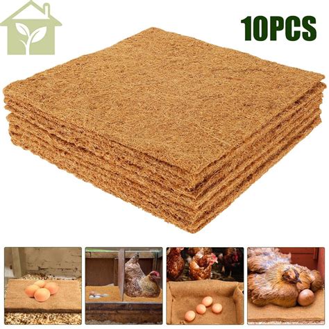 10pcs Chicken Nesting Pads Reusable Hens Nest Bedding Mats Natural