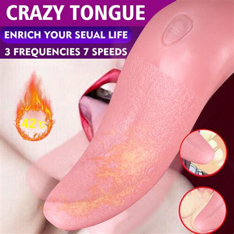 Rose Vibrator Clit Tongue Licking G Spot Dildo Oral Adult Sex Toys For