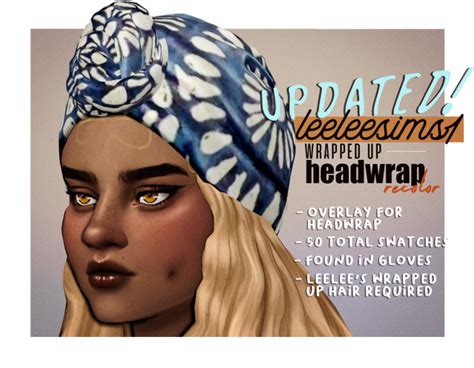 Sims 4 Hair Cc — Viiavi Leeleesims1′s Head Wrap Recolor A
