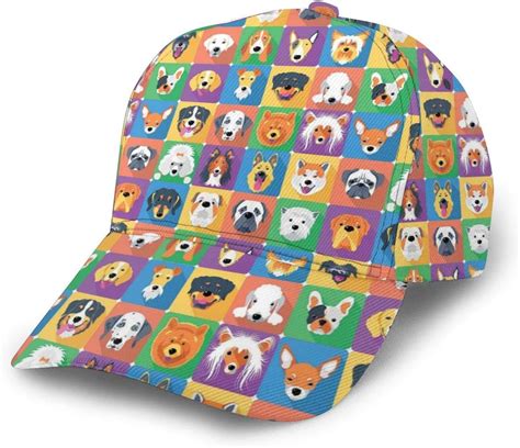 Unisex Baseball Cap Dog Breeds Cute Dogs Head Patterns 3d