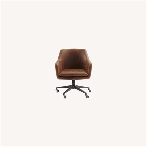 West Elm Leather Office Chair Helvetica Aptdeco