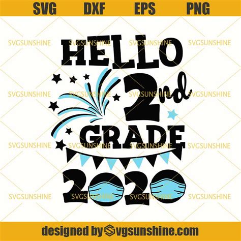 Download Hello 2nd Grade 2020 Quarantine Face Mask SVG, Hello Second Grade SVG, Back To School SVG ...