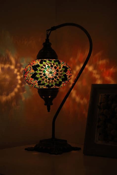MOSAIC SWAN NECK Table Lamps Handmade Unique Turkish Moroccan Etsy UK