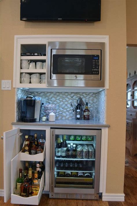 Nice Awesome Cool Custom Beverage Bar With Slide Out Wine Rack Built