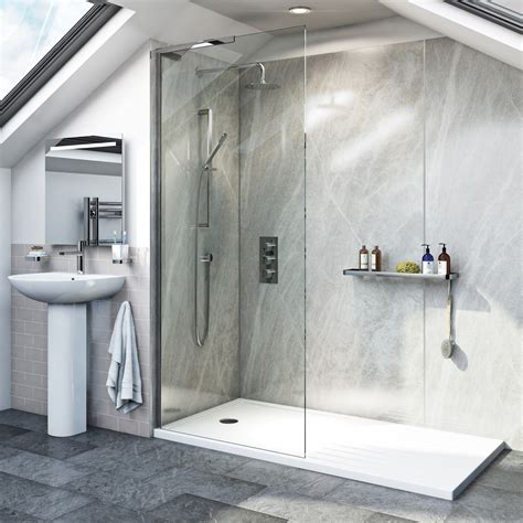 Mode 8mm Walk In Left Handed Glass Panel Pack With Walk In Shower Tray Walk In Shower