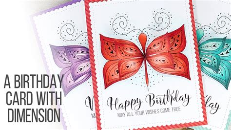 Butterfly Birthday Card With Dimension Youtube