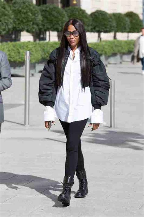 Naomi Campbell Black Puffer Jacket Movie Leather Jackets