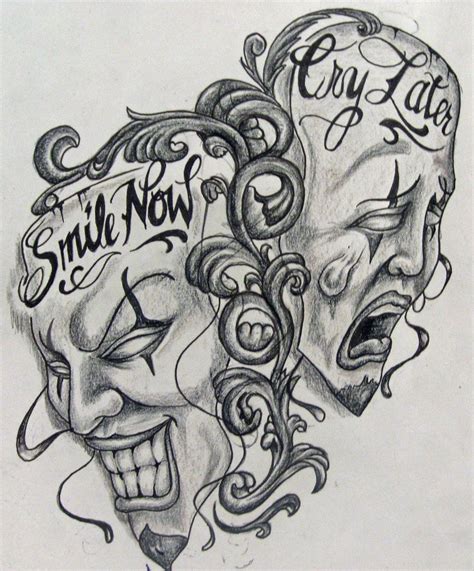Laugh Now Smile Cry Later Evil Satan Skulls Skull Tattoo Design Tattoo Design Drawings Skull