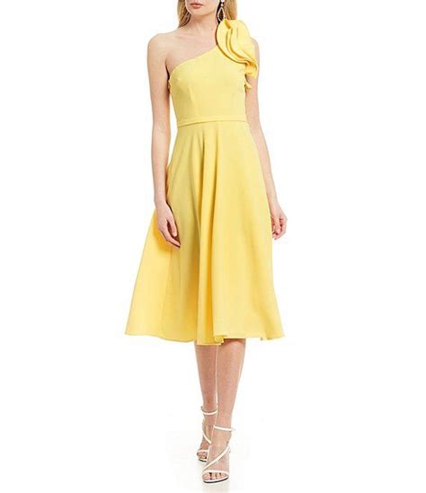 Eliza J One Shoulder Ruffle Midi Dress Dillard S Ruffle Midi Dress