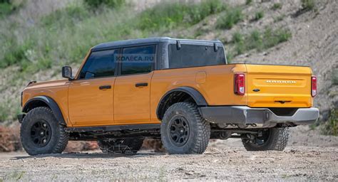 2021 Ford Bronco Pickup Rendering Is A Jeep Gladiator Rival Not A