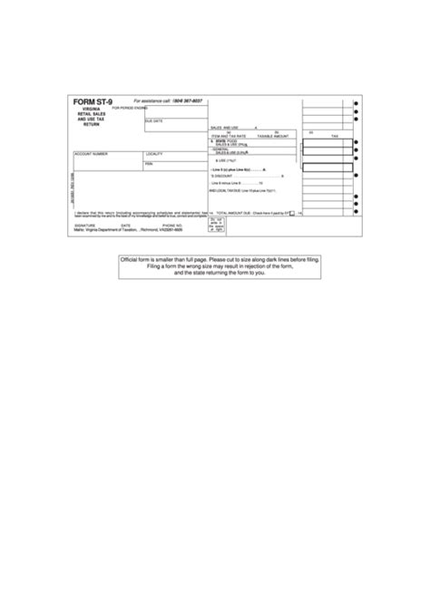 Form St 9 Virginia Retail Sales And Use Tax Return Printable Pdf Download