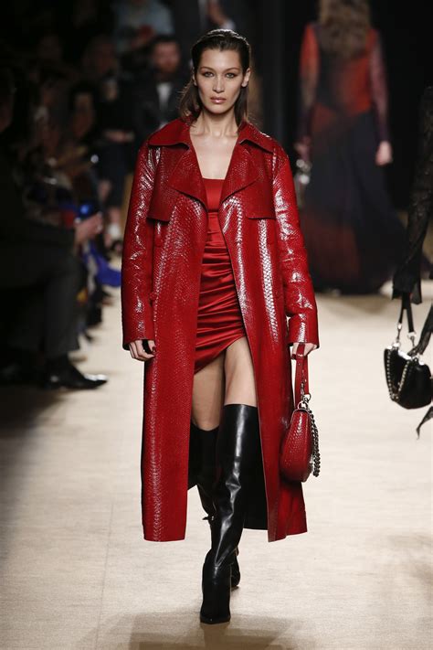 Bella Hadid Looks Sensational In Red At Cavalli Catwalk Daily Mail Online