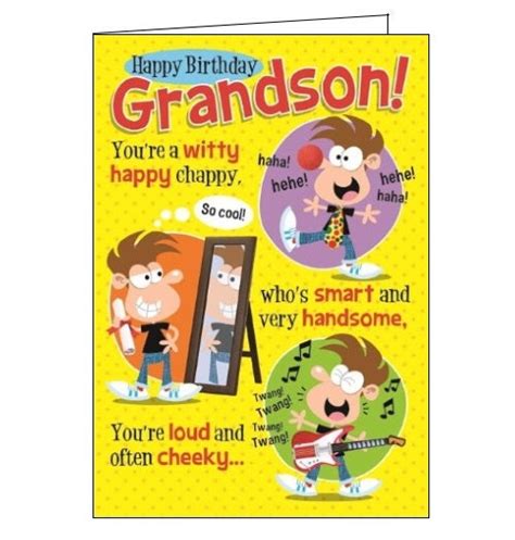 happy birthday grandson funny birthday card nickery nook