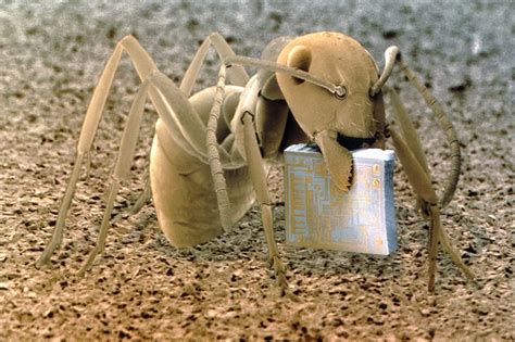 Ant Carrying Microchip Scanning Electron Microscope Things Under A