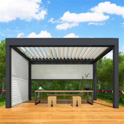 Waterproof Bioclimatica Louver Roof Outside Exterior Pergola Automatic